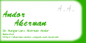 andor akerman business card